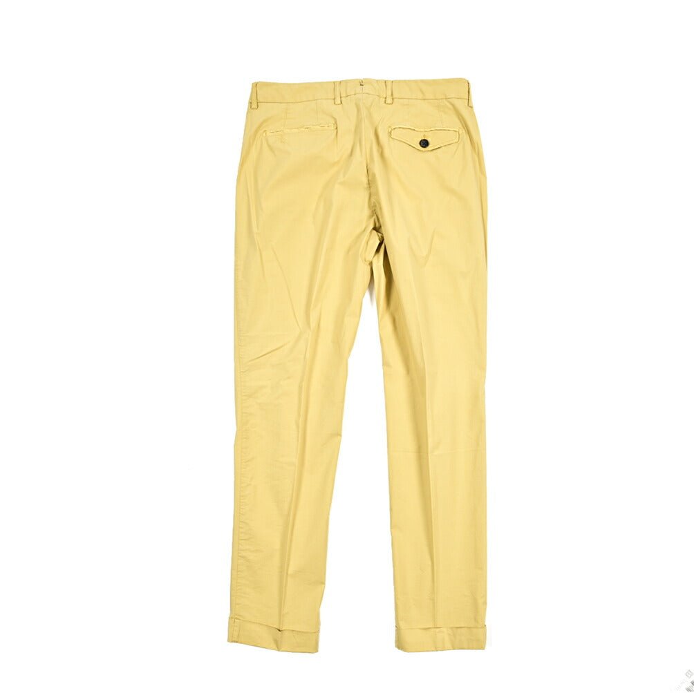 BERWICH "RETRO THECA" リヨセル混コットン ワンタックパンツ イエロー(lime4673) 50 | GUARDAROBA MILANO OFFICIAL STORE