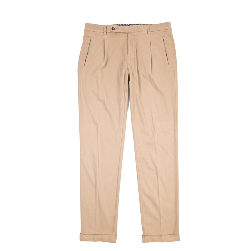 BERWICH “RETROLONG-GD” リヨセル混 ワンタックストレッチパンツ ブラウン(noce724) 48 | GUARDAROBA MILANO OFFICIAL STORE