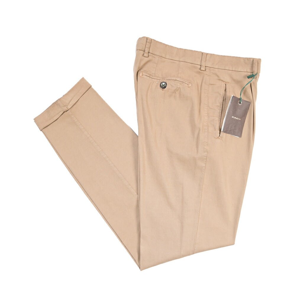 BERWICH “RETROLONG-GD” リヨセル混 ワンタックストレッチパンツ ブラウン(noce724) 48 | GUARDAROBA MILANO OFFICIAL STORE