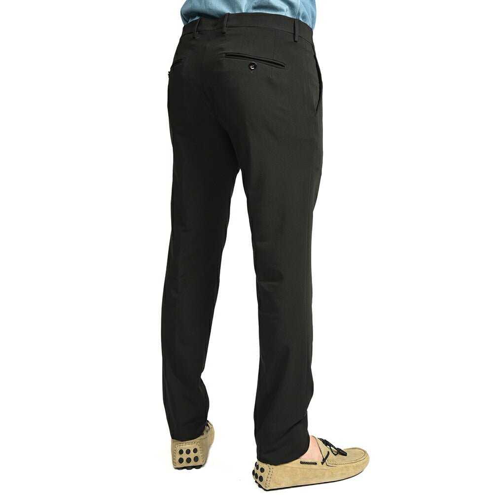 BERWICH "SC SLIM" ビスコース混 ノータックストレッチパンツ ブラック(black) 46 | GUARDAROBA MILANO OFFICIAL STORE