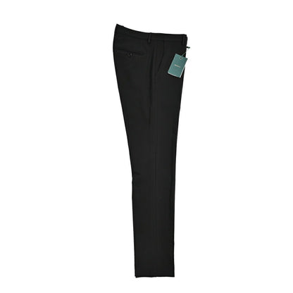 BERWICH "SC SLIM" ビスコース混 ノータックストレッチパンツ ブラック(black) 46 | GUARDAROBA MILANO OFFICIAL STORE