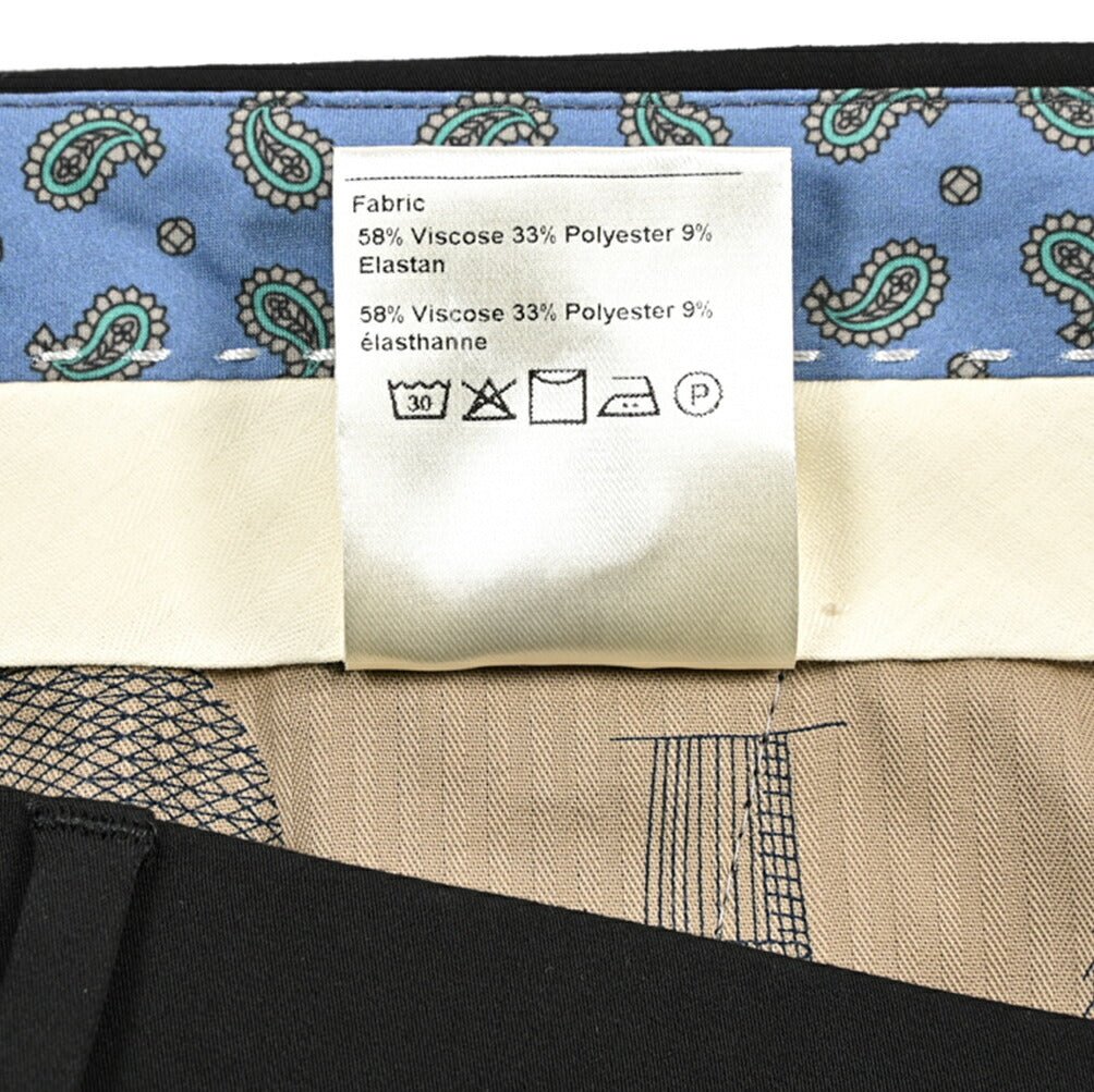 BERWICH "SC SLIM" ビスコース混 ノータックストレッチパンツ ブラック(black) 46 | GUARDAROBA MILANO OFFICIAL STORE