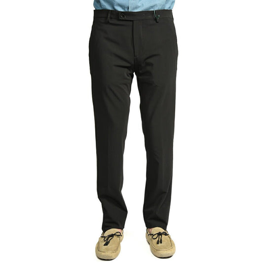 BERWICH "SC SLIM" ビスコース混 ノータックストレッチパンツ ブラック(black) 46 | GUARDAROBA MILANO OFFICIAL STORE