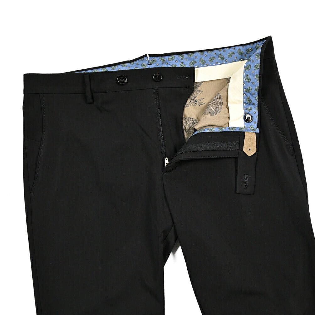 BERWICH "SC SLIM" ビスコース混 ノータックストレッチパンツ ブラック(black) 46 | GUARDAROBA MILANO OFFICIAL STORE