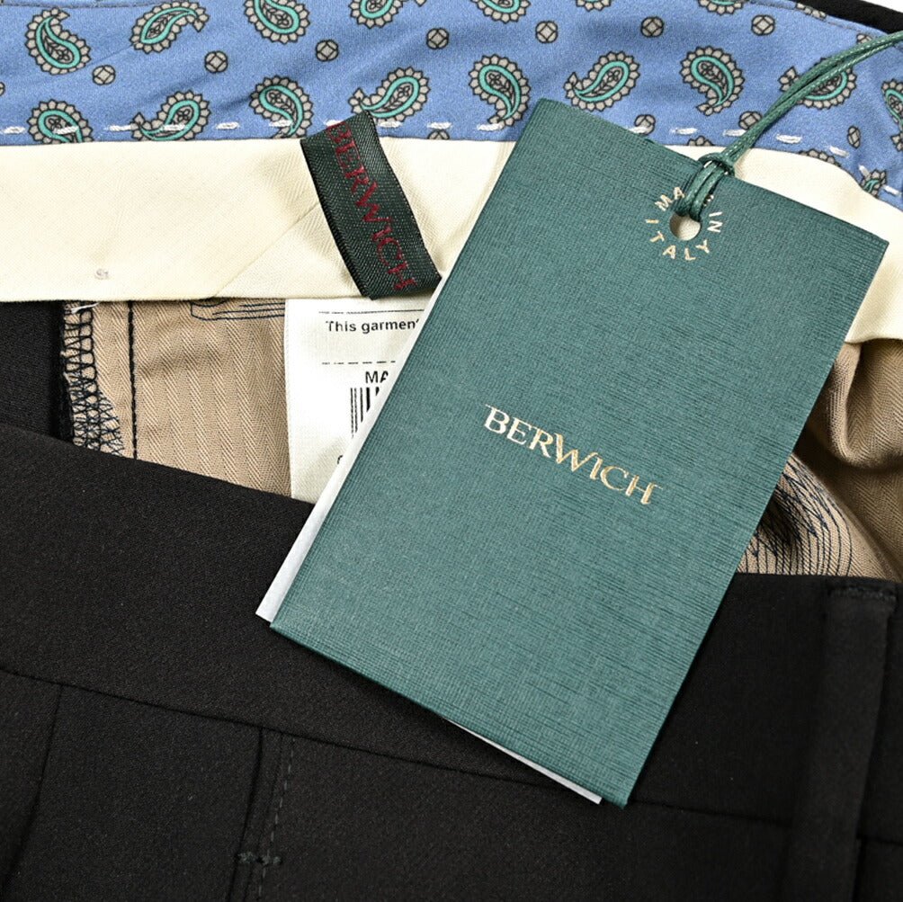 BERWICH "SC SLIM" ポリエステル混 ノータックストレッチパンツ ブラック(black) 46 | GUARDAROBA MILANO OFFICIAL STORE