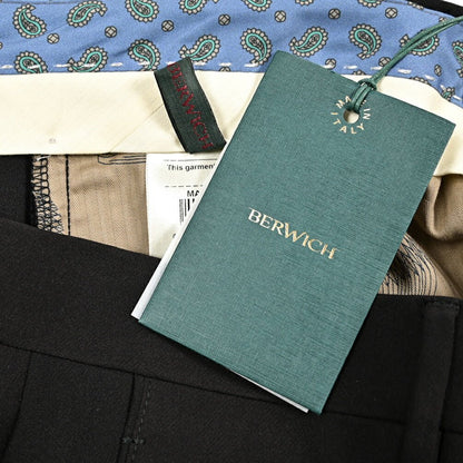 BERWICH "SC SLIM" ポリエステル混 ノータックストレッチパンツ ブラック(black) 46 | GUARDAROBA MILANO OFFICIAL STORE