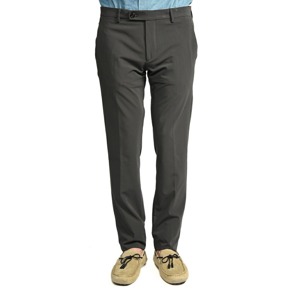 BERWICH "SC SLIM" ビスコース混 ノータックストレッチパンツ グレー(grey) 46 | GUARDAROBA MILANO OFFICIAL STORE