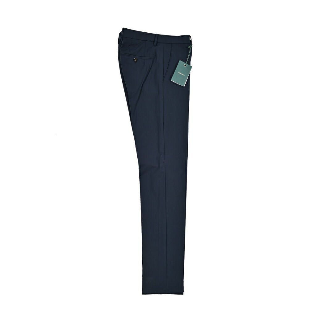 BERWICH "SC SLIM" ストレッチナイロン ノータックパンツ ネイビー(navy) 48 | GUARDAROBA MILANO OFFICIAL STORE