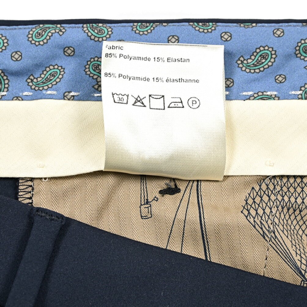 BERWICH "SC SLIM" ストレッチナイロン ノータックパンツ ネイビー(navy) 48 | GUARDAROBA MILANO OFFICIAL STORE