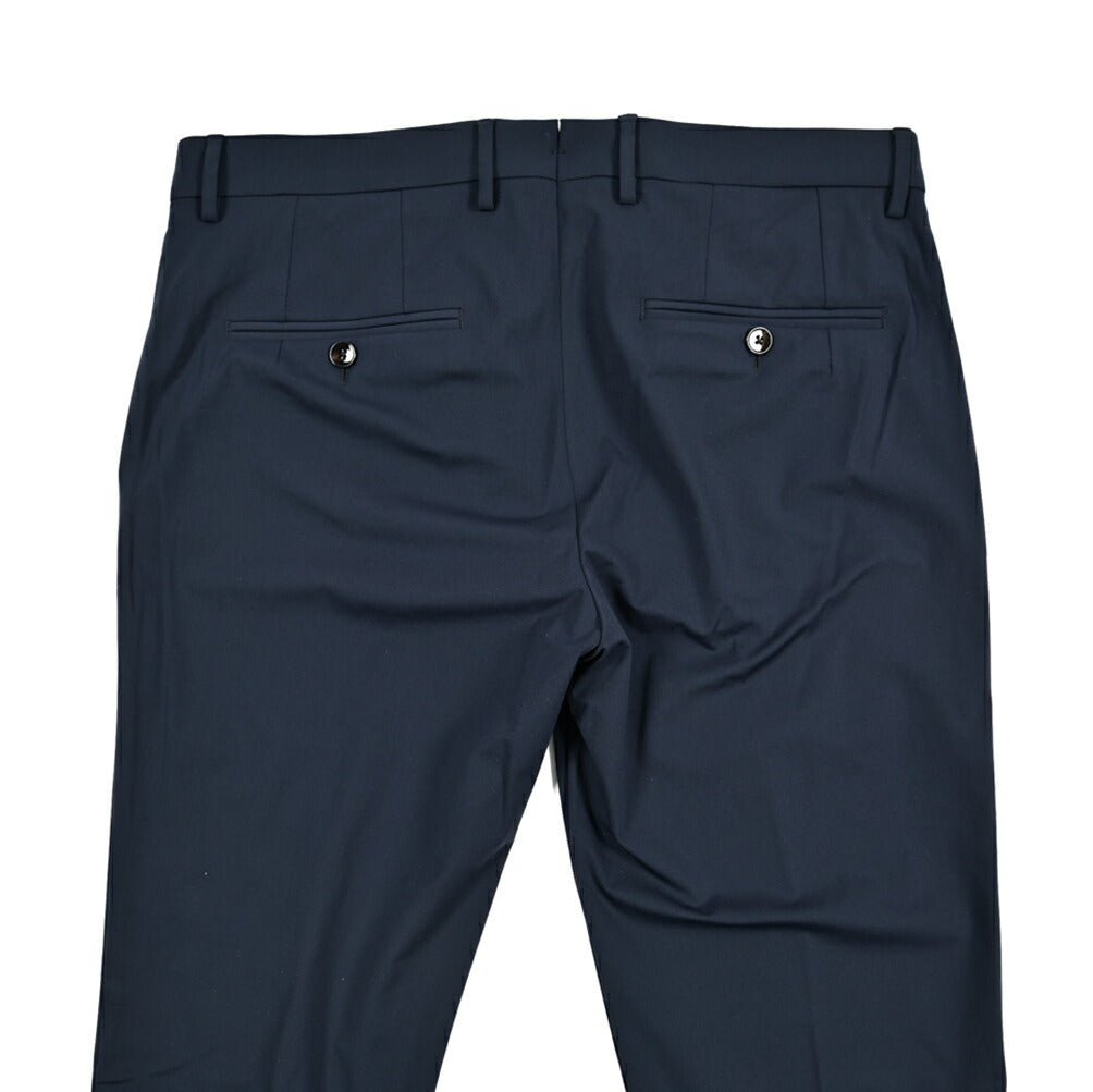 BERWICH "SC SLIM" ストレッチナイロン ノータックパンツ ネイビー(navy) 48 | GUARDAROBA MILANO OFFICIAL STORE
