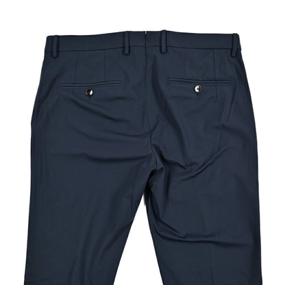 BERWICH "SC SLIM" ストレッチナイロン ノータックパンツ ネイビー(navy) 48 | GUARDAROBA MILANO OFFICIAL STORE