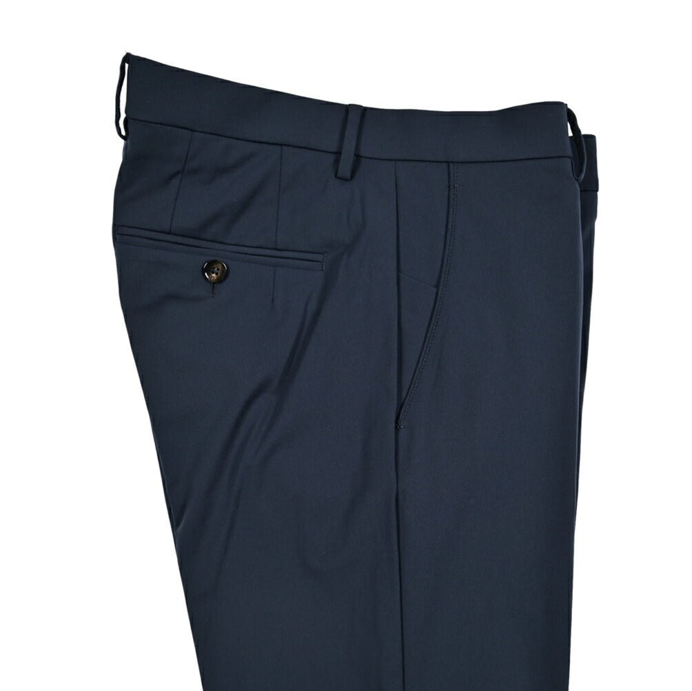 BERWICH "SC SLIM" ストレッチナイロン ノータックパンツ ネイビー(navy) 48 | GUARDAROBA MILANO OFFICIAL STORE