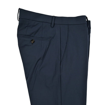 BERWICH "SC SLIM" ストレッチナイロン ノータックパンツ ネイビー(navy) 48 | GUARDAROBA MILANO OFFICIAL STORE
