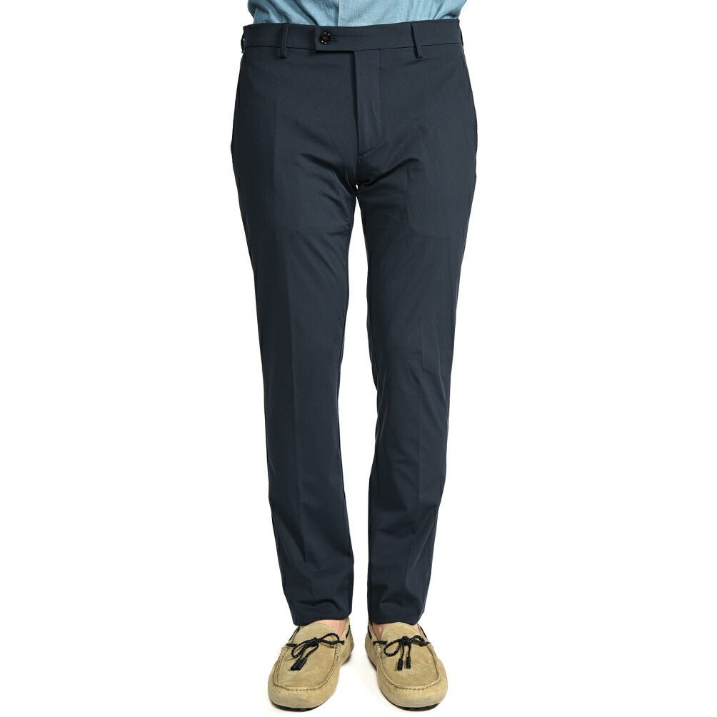 BERWICH "SC SLIM" ストレッチナイロン ノータックパンツ ネイビー(navy) 48 | GUARDAROBA MILANO OFFICIAL STORE