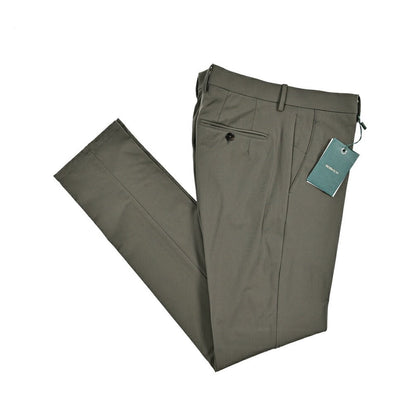 BERWICH "SC SLIM" ストレッチナイロン ノータックパンツ カーキグリーン(army) 46 | GUARDAROBA MILANO OFFICIAL STORE