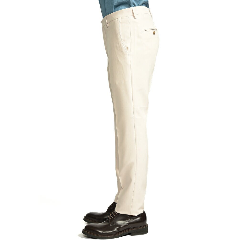 BERWICH "SC SLIM" スラックス ノータック パンツ ポリエステル ストレッチ オフホワイト(cream) 46 | GUARDAROBA MILANO OFFICIAL STORE