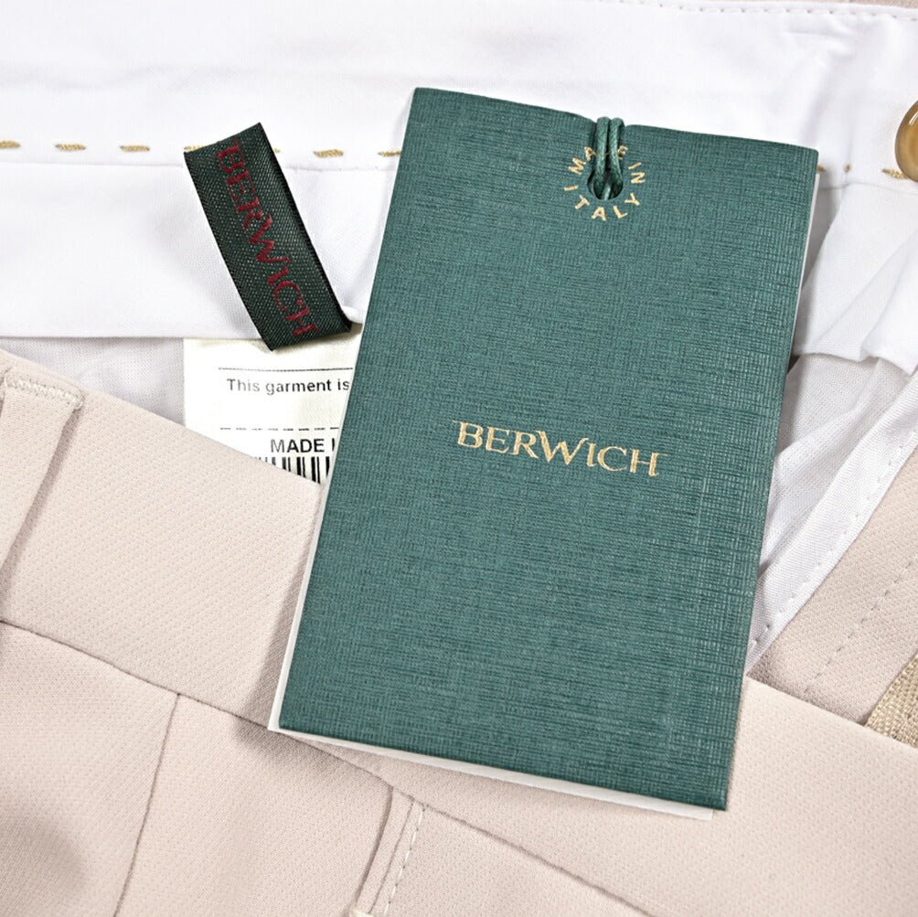 BERWICH "SC SLIM" スラックス ノータック パンツ ポリエステル ストレッチ オフホワイト(cream) 46 | GUARDAROBA MILANO OFFICIAL STORE