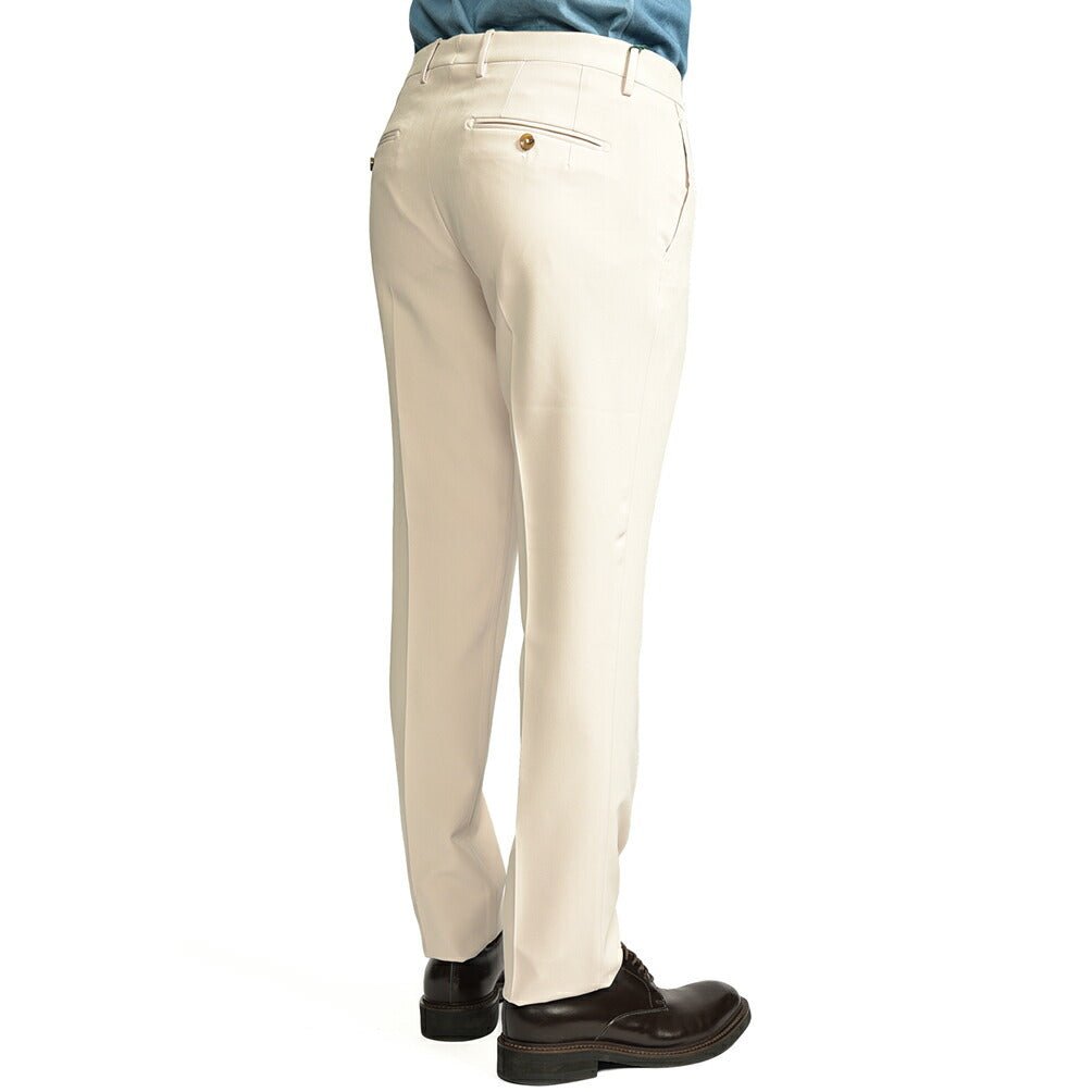 BERWICH "SC SLIM" スラックス ノータック パンツ ポリエステル ストレッチ オフホワイト(cream) 46 | GUARDAROBA MILANO OFFICIAL STORE