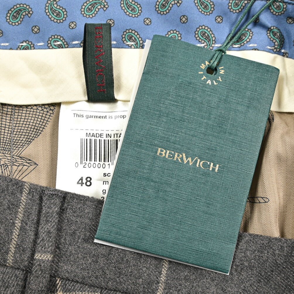 BERWICH “SC SLIM” ストレッチコットン ノータックパンツ グレー(grey) 46 | GUARDAROBA MILANO OFFICIAL STORE