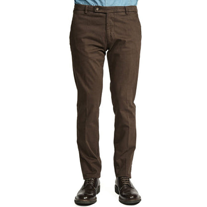 BERWICH "SC SLIM - GD" ストレッチコットンチノ ノータックパンツ ブラウン(moro) 46 | GUARDAROBA MILANO OFFICIAL STORE