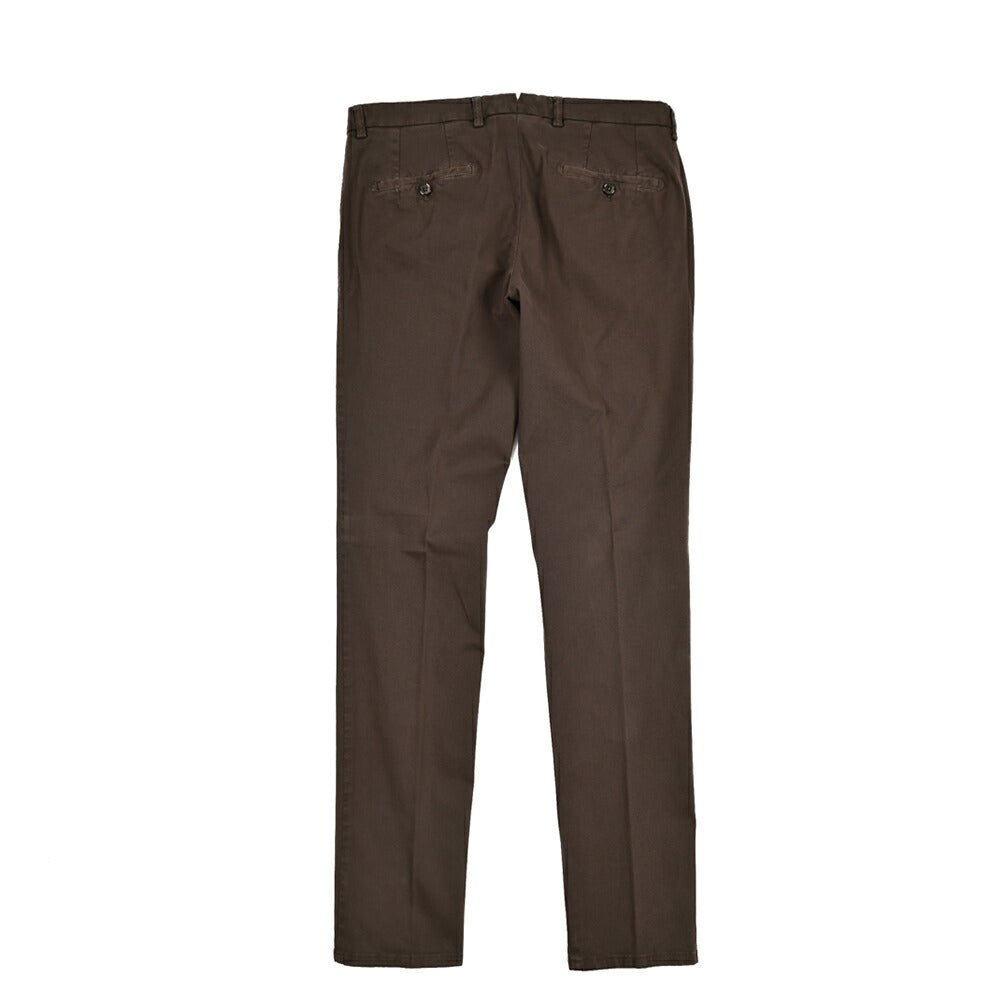 BERWICH "SC SLIM - GD" ストレッチコットンチノ ノータックパンツ ブラウン(moro) 46 | GUARDAROBA MILANO OFFICIAL STORE