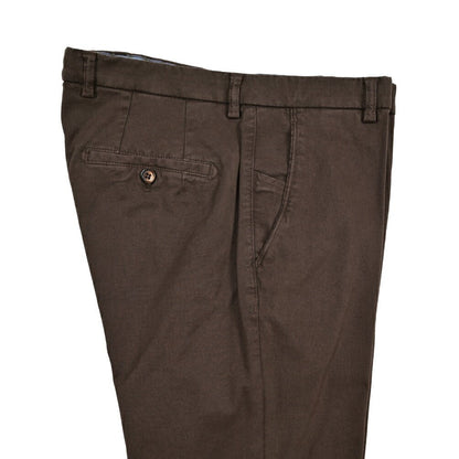 BERWICH "SC SLIM - GD" ストレッチコットンチノ ノータックパンツ ブラウン(moro) 46 | GUARDAROBA MILANO OFFICIAL STORE