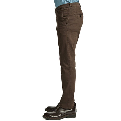 BERWICH "SC SLIM - GD" ストレッチコットンチノ ノータックパンツ ブラウン(moro) 46 | GUARDAROBA MILANO OFFICIAL STORE