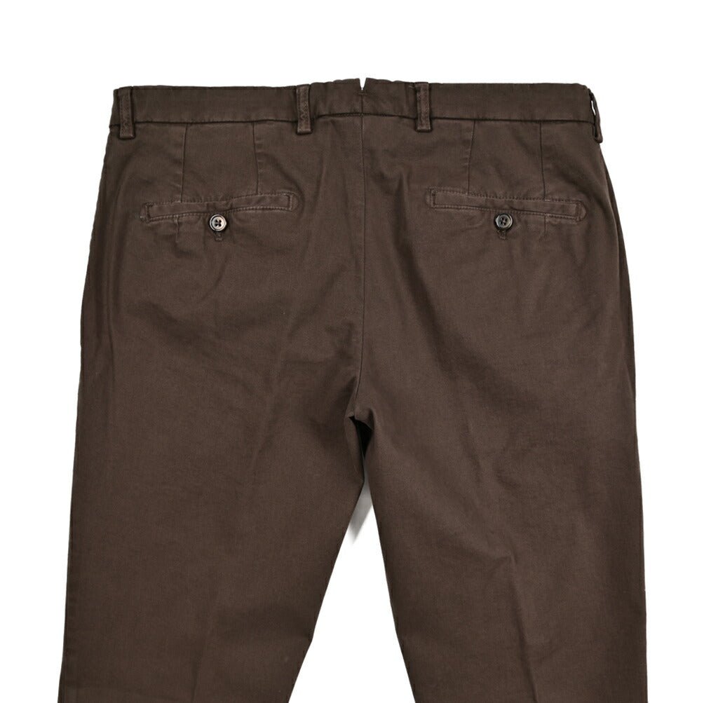 BERWICH "SC SLIM - GD" ストレッチコットンチノ ノータックパンツ ブラウン(moro) 46 | GUARDAROBA MILANO OFFICIAL STORE