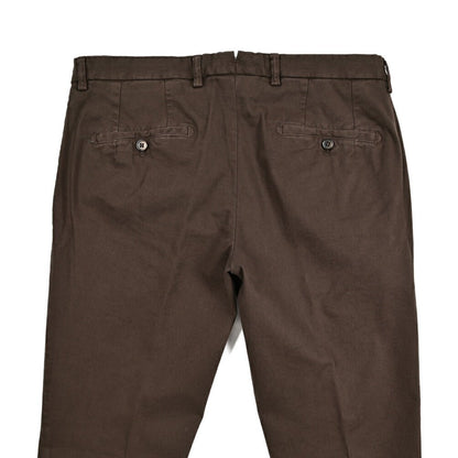 BERWICH "SC SLIM - GD" ストレッチコットンチノ ノータックパンツ ブラウン(moro) 46 | GUARDAROBA MILANO OFFICIAL STORE