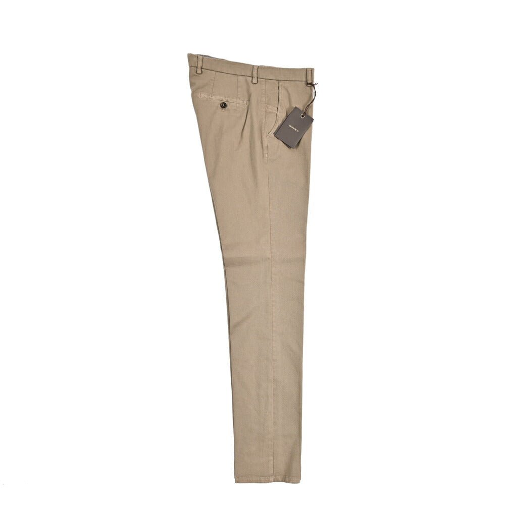BERWICH "SC SLIM - GD" ストレッチコットンチノ ノータックパンツ ブラウン(noce) 46 | GUARDAROBA MILANO OFFICIAL STORE