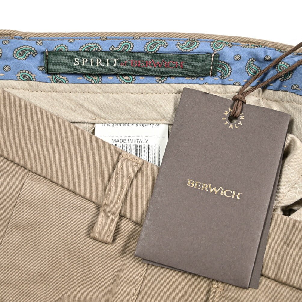 BERWICH "SC SLIM - GD" ストレッチコットンチノ ノータックパンツ ブラウン(noce) 46 | GUARDAROBA MILANO OFFICIAL STORE