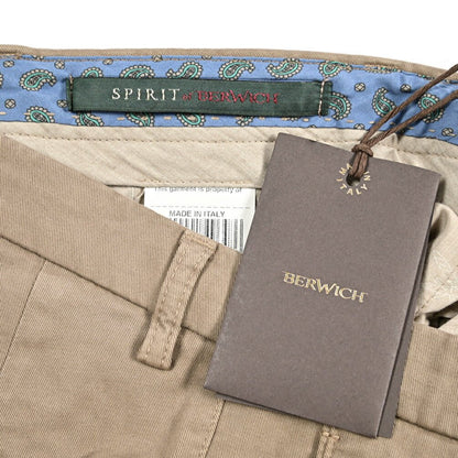BERWICH "SC SLIM - GD" ストレッチコットンチノ ノータックパンツ ブラウン(noce) 46 | GUARDAROBA MILANO OFFICIAL STORE