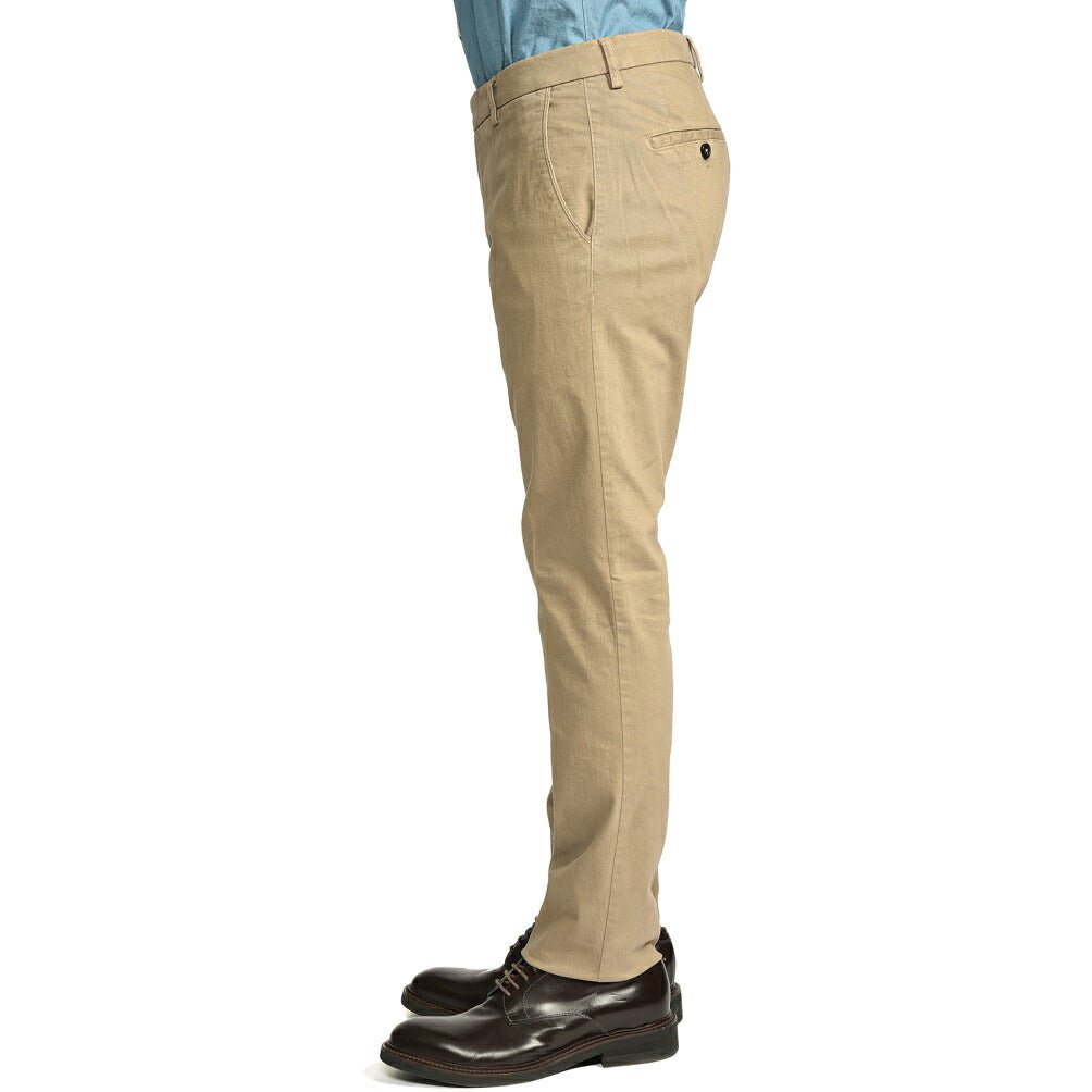 BERWICH "SC SLIM - GD" ストレッチコットンチノ ノータックパンツ ブラウン(noce) 46 | GUARDAROBA MILANO OFFICIAL STORE