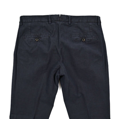 BERWICH “SC SLIM - GD” ストレッチコットン ノータックチノパンツ ネイビー(navy) 46 | GUARDAROBA MILANO OFFICIAL STORE