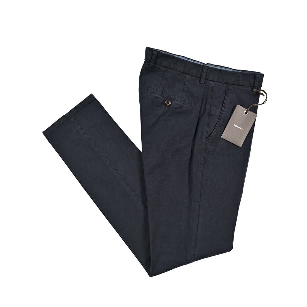 BERWICH “SC SLIM - GD” ストレッチコットン ノータックチノパンツ ネイビー(navy) 46 | GUARDAROBA MILANO OFFICIAL STORE