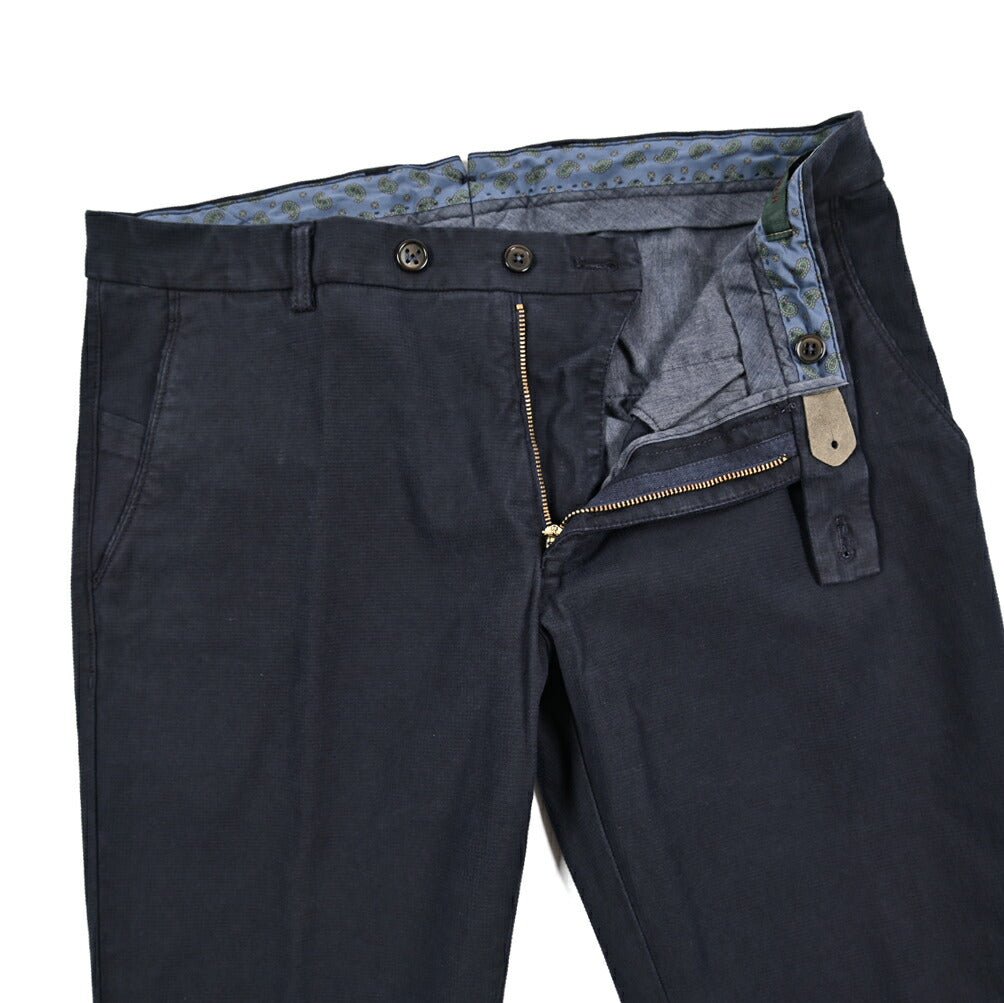 BERWICH “SC SLIM - GD” ストレッチコットン ノータックチノパンツ ネイビー(navy) 46 | GUARDAROBA MILANO OFFICIAL STORE