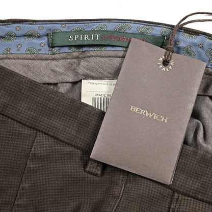 BERWICH “SC SLIM-GD” ストレッチコットン ノータックチノパンツ ブラウン(moro) 46 | GUARDAROBA MILANO OFFICIAL STORE