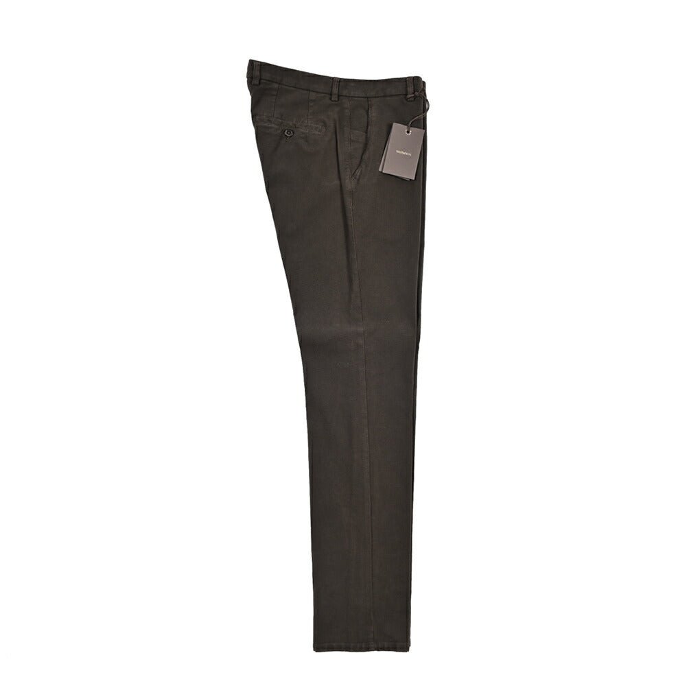 BERWICH “SC SLIM-GD” ストレッチコットン ノータックチノパンツ ブラウン(moro) 46 | GUARDAROBA MILANO OFFICIAL STORE