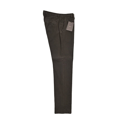 BERWICH “SC SLIM-GD” ストレッチコットン ノータックチノパンツ ブラウン(moro) 46 | GUARDAROBA MILANO OFFICIAL STORE