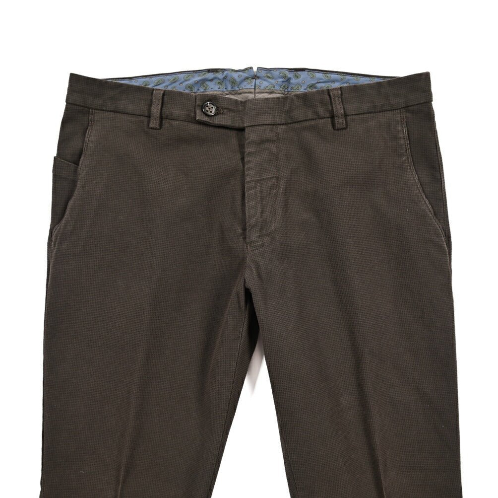 BERWICH “SC SLIM-GD” ストレッチコットン ノータックチノパンツ ブラウン(moro) 46 | GUARDAROBA MILANO OFFICIAL STORE