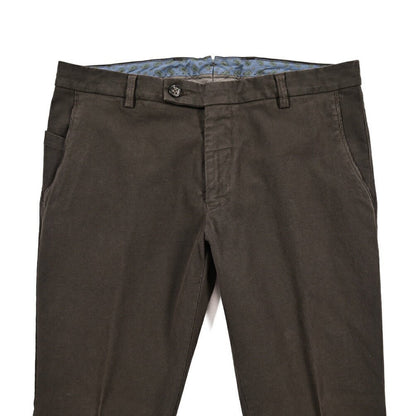 BERWICH “SC SLIM-GD” ストレッチコットン ノータックチノパンツ ブラウン(moro) 46 | GUARDAROBA MILANO OFFICIAL STORE