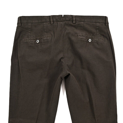 BERWICH “SC SLIM-GD” ストレッチコットン ノータックチノパンツ ブラウン(moro) 46 | GUARDAROBA MILANO OFFICIAL STORE