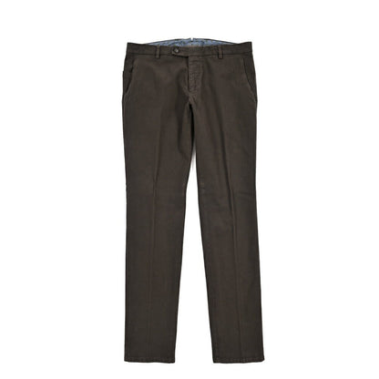 BERWICH “SC SLIM-GD” ストレッチコットン ノータックチノパンツ ブラウン(moro) 46 | GUARDAROBA MILANO OFFICIAL STORE