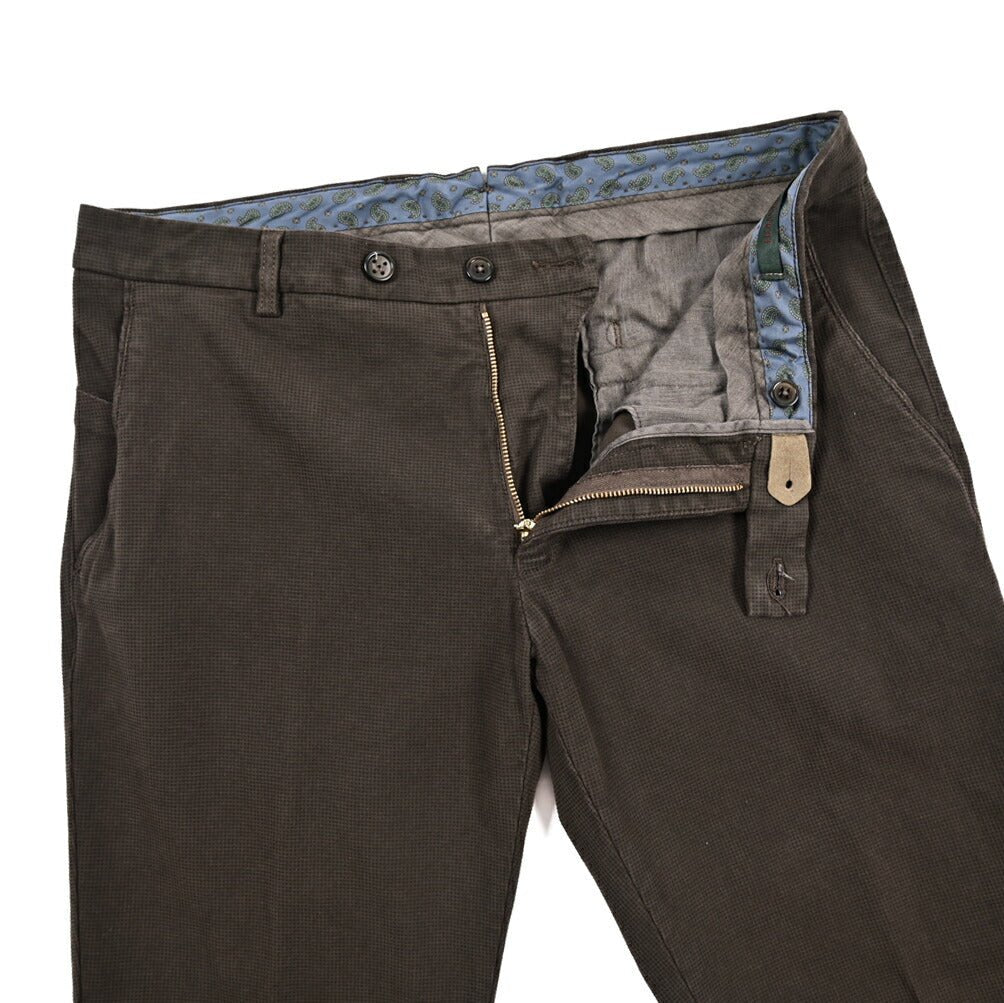 BERWICH “SC SLIM-GD” ストレッチコットン ノータックチノパンツ ブラウン(moro) 46 | GUARDAROBA MILANO OFFICIAL STORE