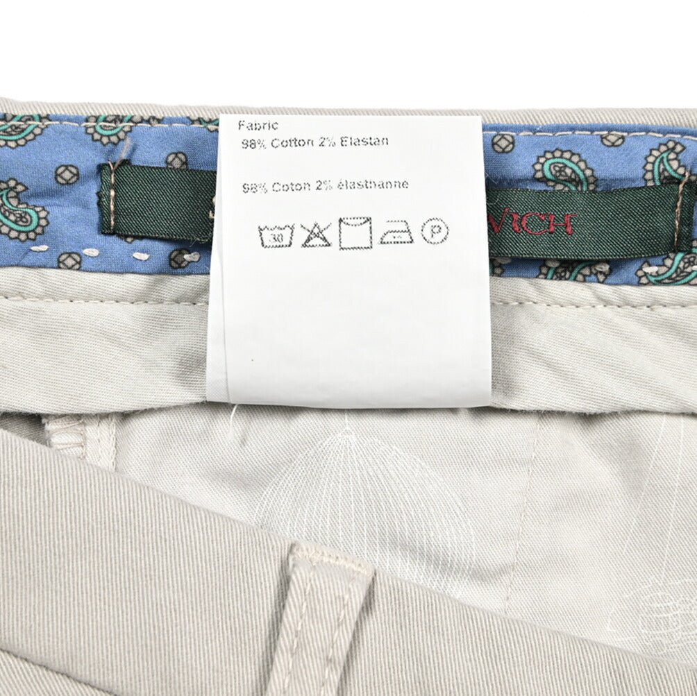 BERWICH “SC SLIM - GD” ストレッチコットン ノータックチノパンツ グレージュ(pomice) 46 | GUARDAROBA MILANO OFFICIAL STORE
