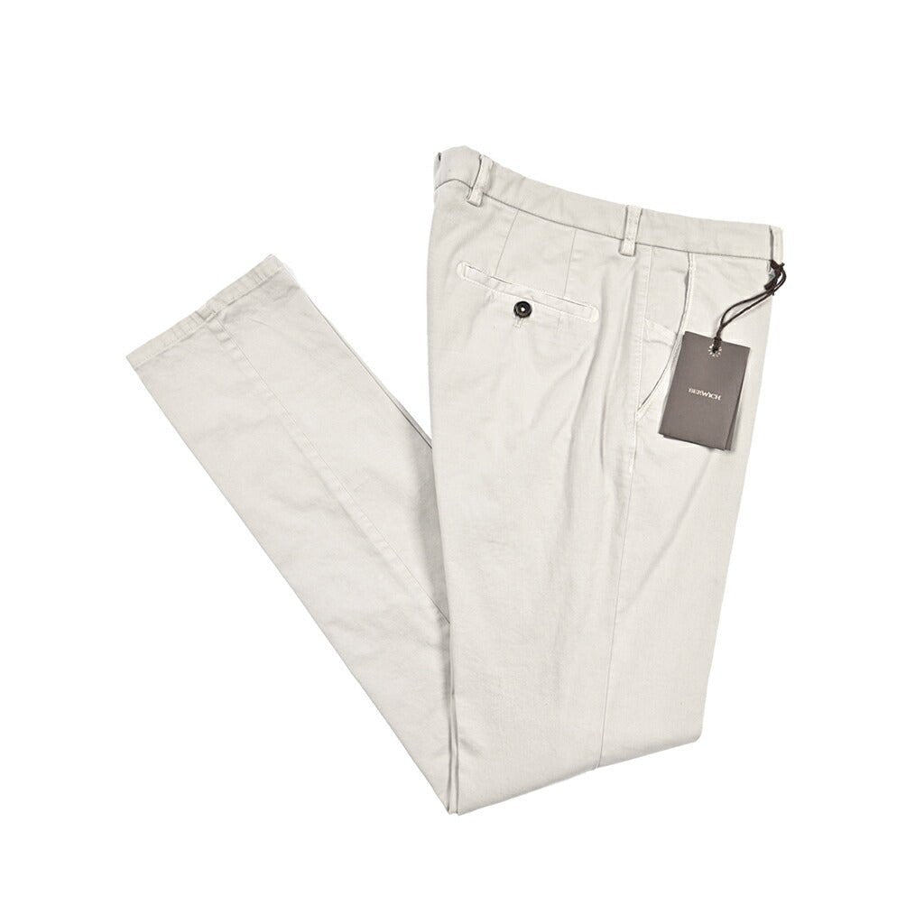 BERWICH “SC SLIM - GD” ストレッチコットン ノータックチノパンツ グレージュ(pomice) 46 | GUARDAROBA MILANO OFFICIAL STORE