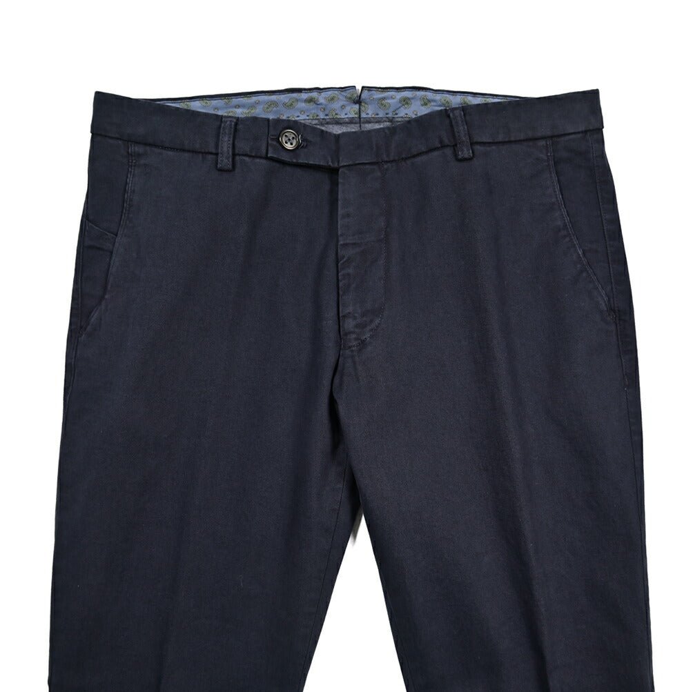 BERWICH “SC SLIM - GD” ストレッチコットン ノータックチノパンツ ネイビー(navy) 46 | GUARDAROBA MILANO OFFICIAL STORE