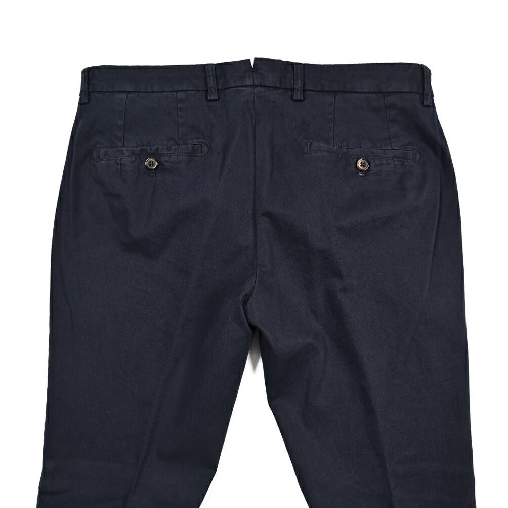 BERWICH “SC SLIM - GD” ストレッチコットン ノータックチノパンツ ネイビー(navy) 46 | GUARDAROBA MILANO OFFICIAL STORE