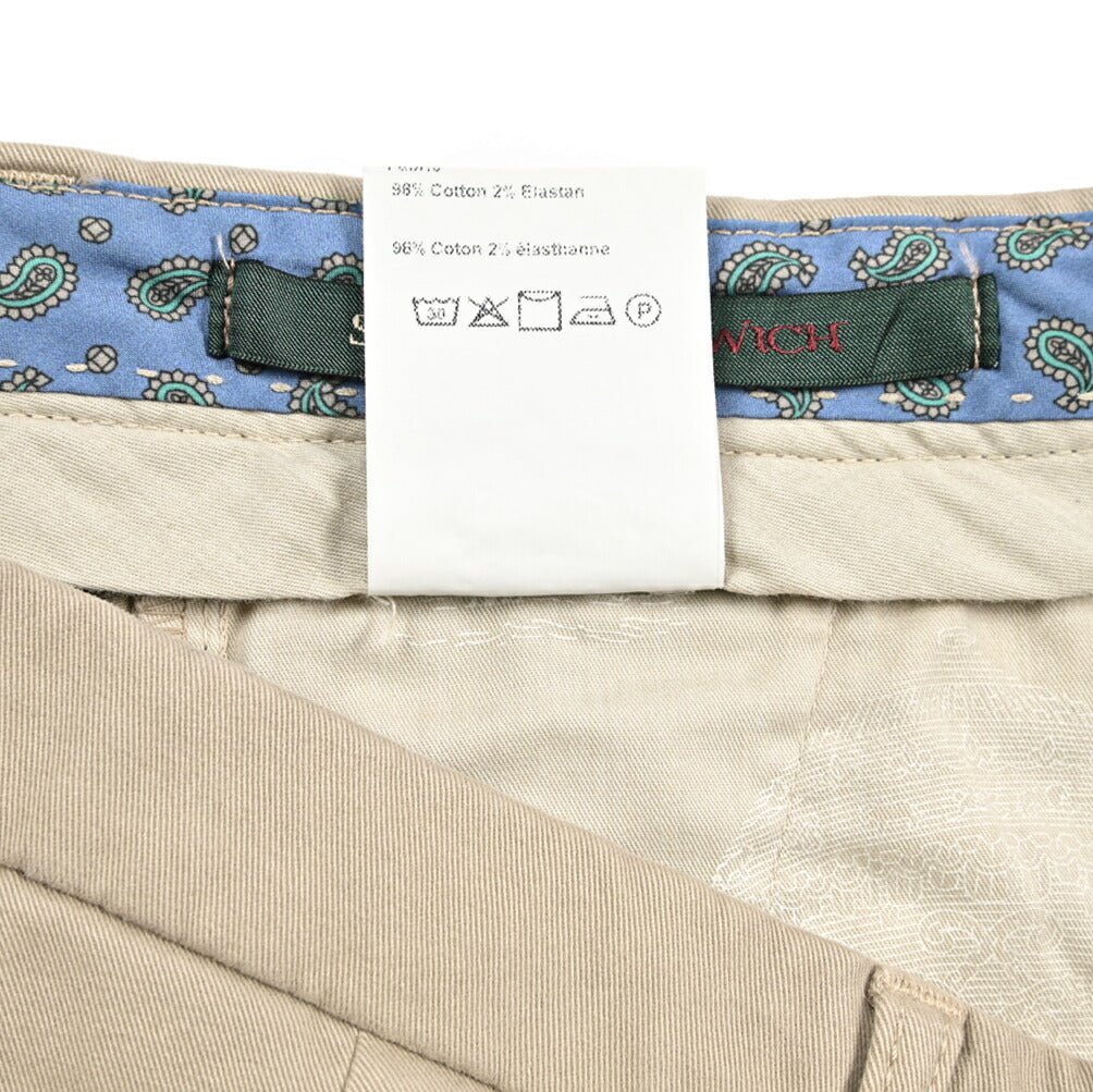 BERWICH “SC SLIM - GD” ストレッチコットン ノータックチノパンツ ベージュ(beige) 54 | GUARDAROBA MILANO OFFICIAL STORE