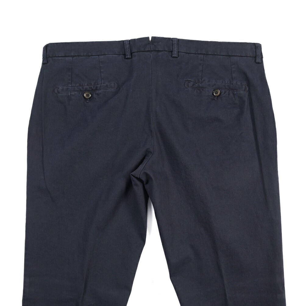 BERWICH “SC SLIM-GD” ストレッチコットン ノータックチノパンツ ネイビー(navy) 54 | GUARDAROBA MILANO OFFICIAL STORE